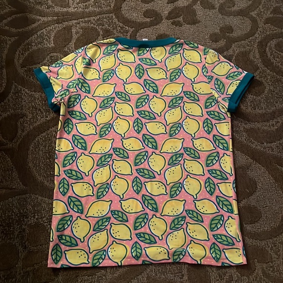 Super Cute Lemon Print Ringer Tee L - Picture 2 of 3